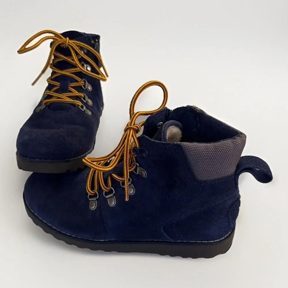 UGG Kids K Hilmar CWR Navy Blue Waterproof Lace Up Hiking Boots Size 2 Youth